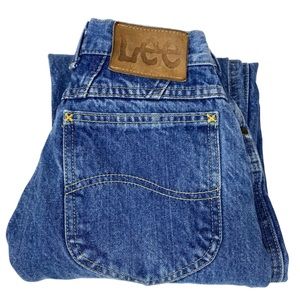 Vintage Lee Jeans Womens Jr Size 9 L USA Leather Patch Mom High Rise Tapered Leg